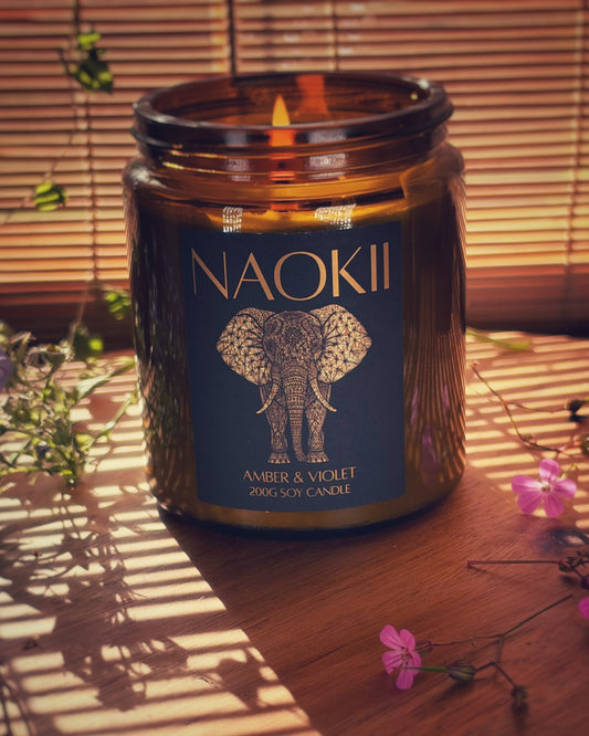 Candle Gift Set | Amber & Violet | 200g Soy | Hand-Poured by Naokii