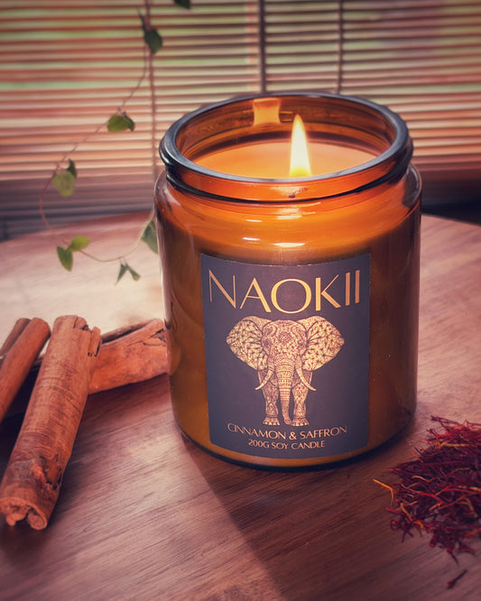 Candle Gift Set | Cinnamon & Saffron | 200g Soy | Hand-Poured by Naokii