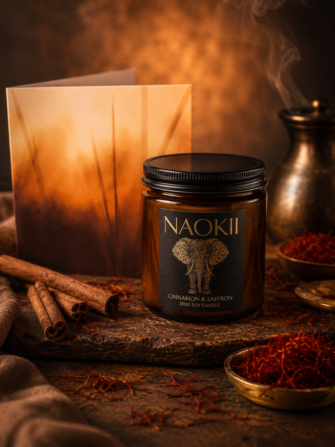 Candle | Cinnamon & Saffron | 200g Soy | Hand-Poured by Naokii