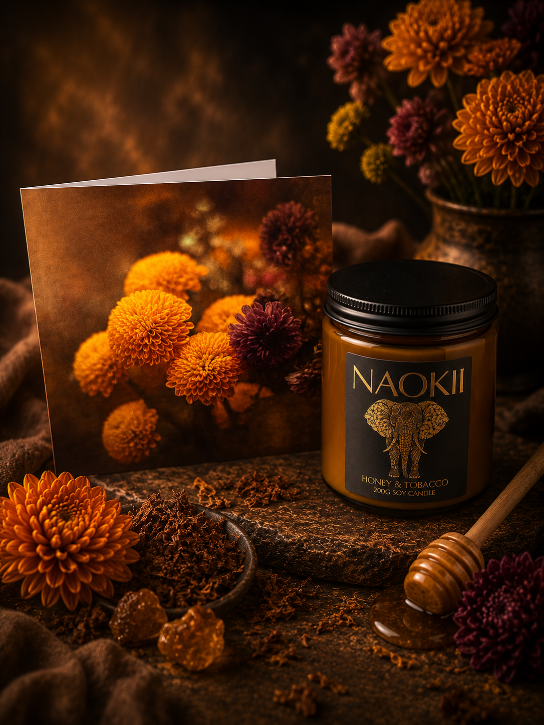 Candle | Honey & Tobacco | 200g Soy | Hand-Poured by Naokii