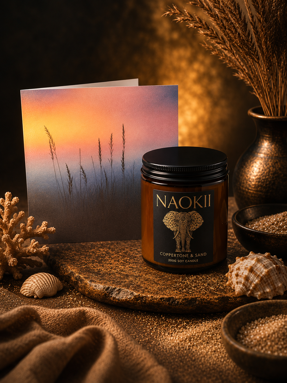 Candle | Coppertone & Sand | 200g Soy | Hand-Poured by Naokii