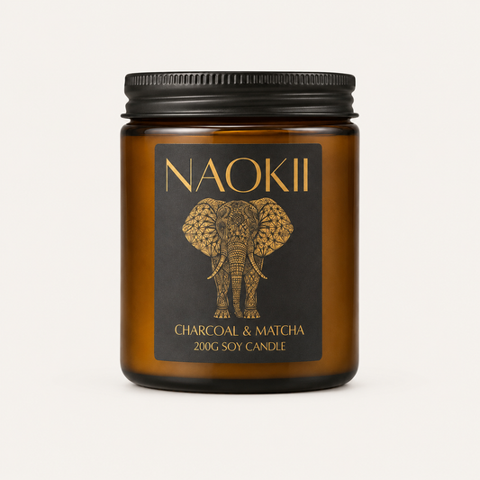 Candle | Charcoal & Matcha | 200g Soy | Hand-Poured by Naokii