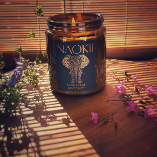 Candle Gift Set | Amber & Violet | 200g Soy | Hand-Poured by Naokii