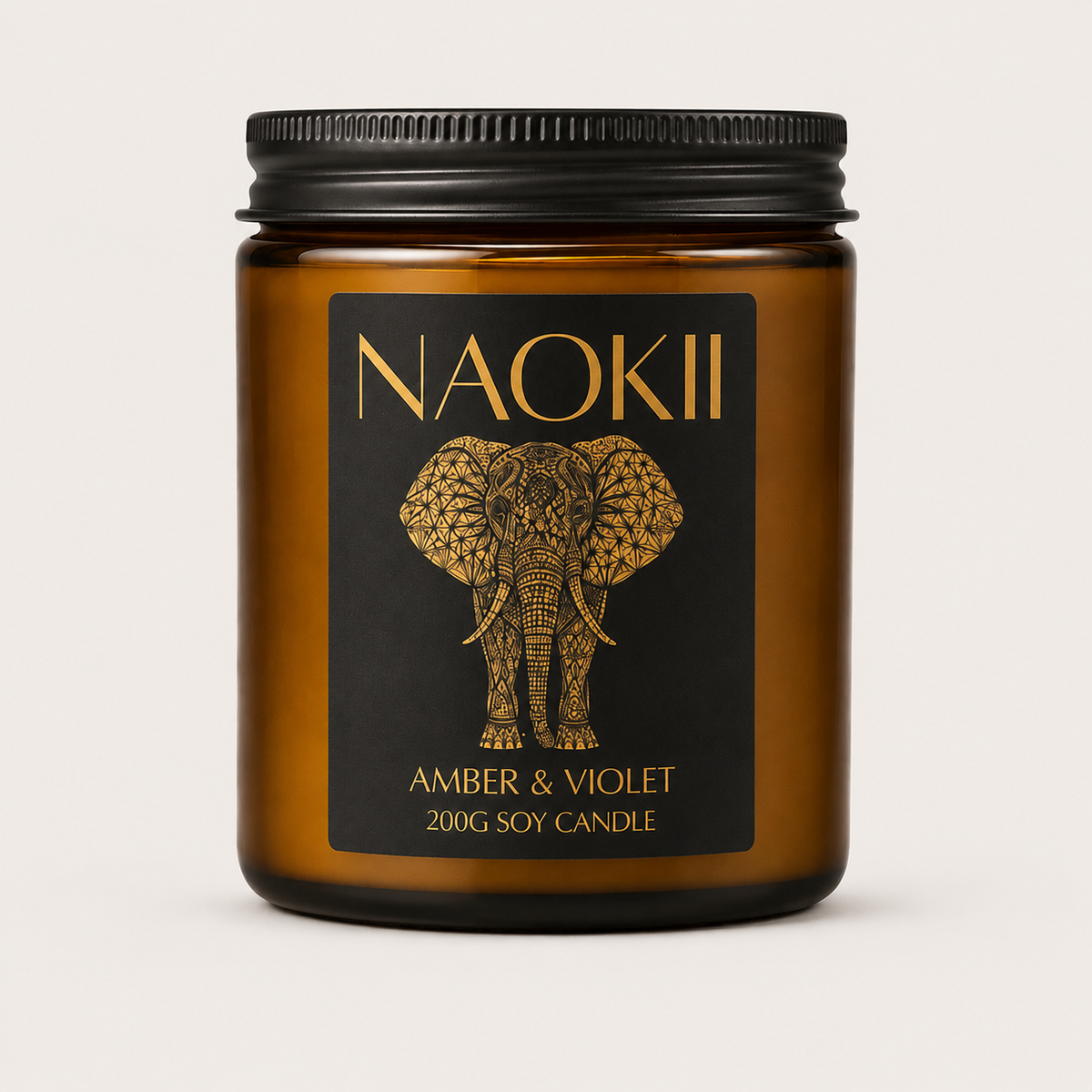 Candle | Amber & Violet | 200g Soy | Hand-Poured by Naokii