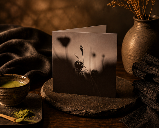 Greetings Card | Charcoal & Matcha | 15x15cm | Blank Inside