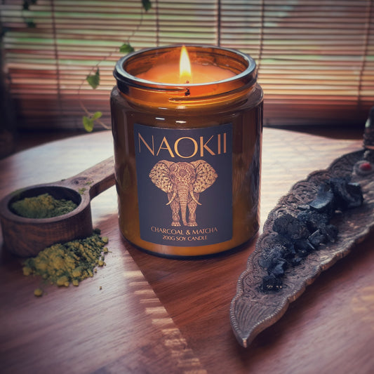 Candle Gift Set| Charcoal & Matcha | 200g Soy | Hand-Poured by Naokii