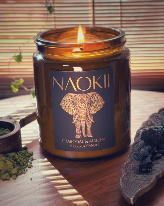Candle Gift Set| Charcoal & Matcha | 200g Soy | Hand-Poured by Naokii