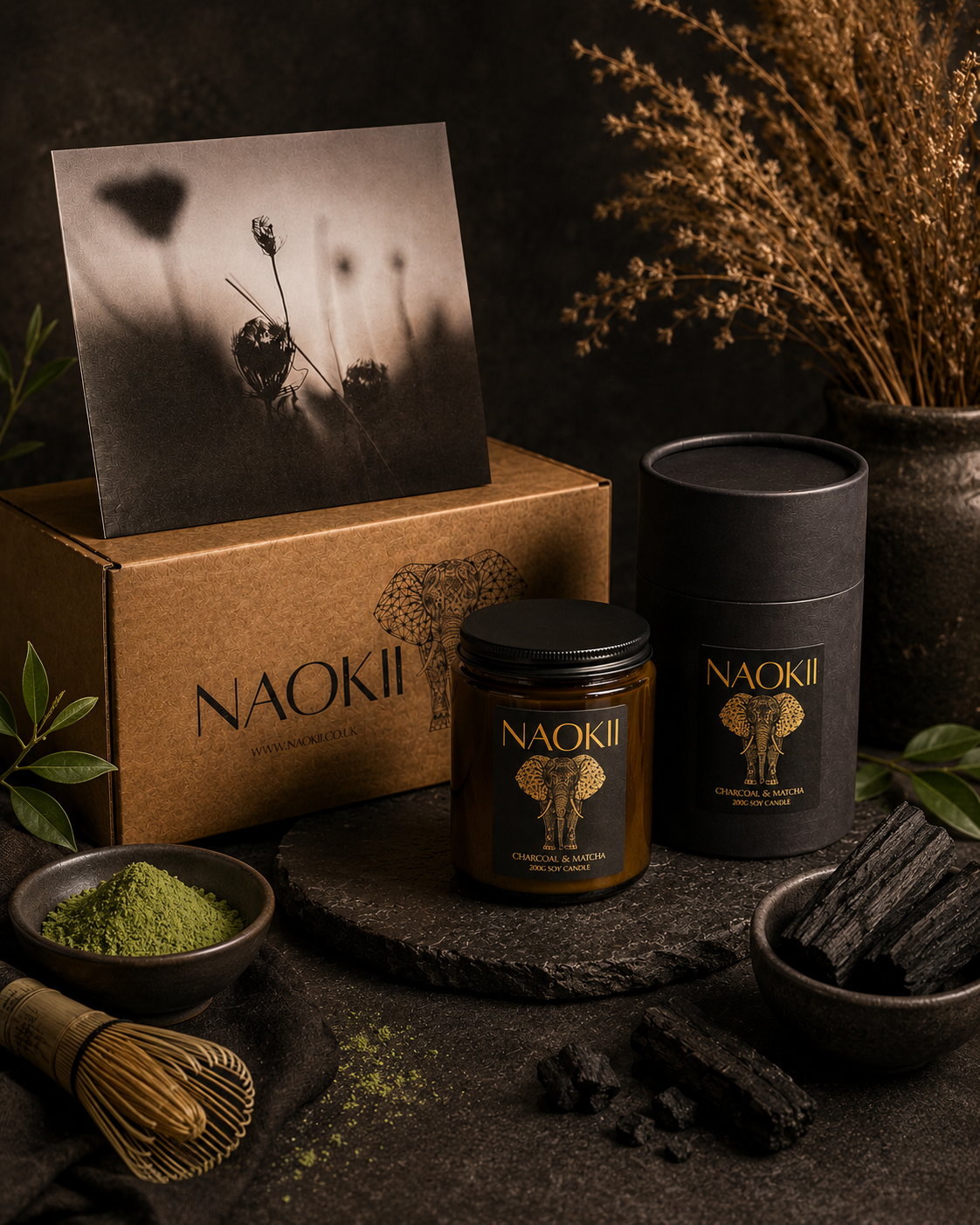 Candle | Charcoal & Matcha | 200g Soy | Hand-Poured by Naokii