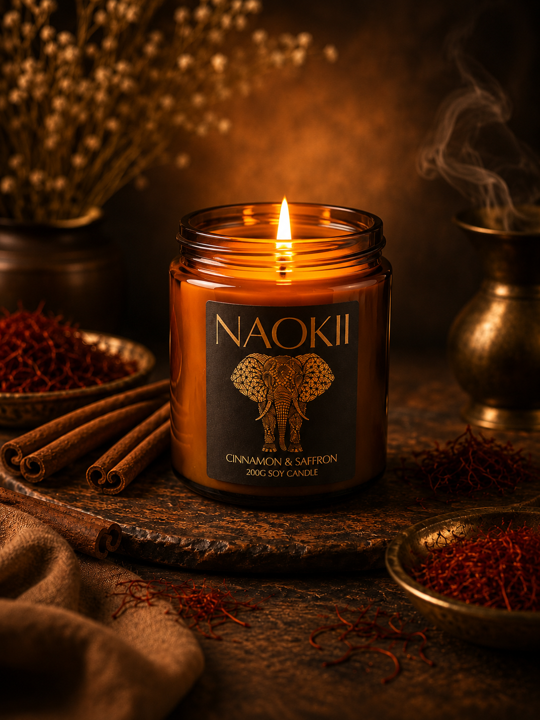 Candle | Cinnamon & Saffron | 200g Soy | Hand-Poured by Naokii