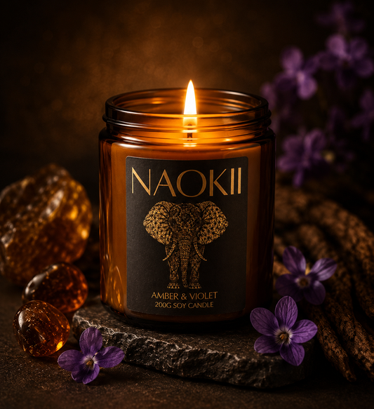 Candle | Amber & Violet | 200g Soy | Hand-Poured by Naokii