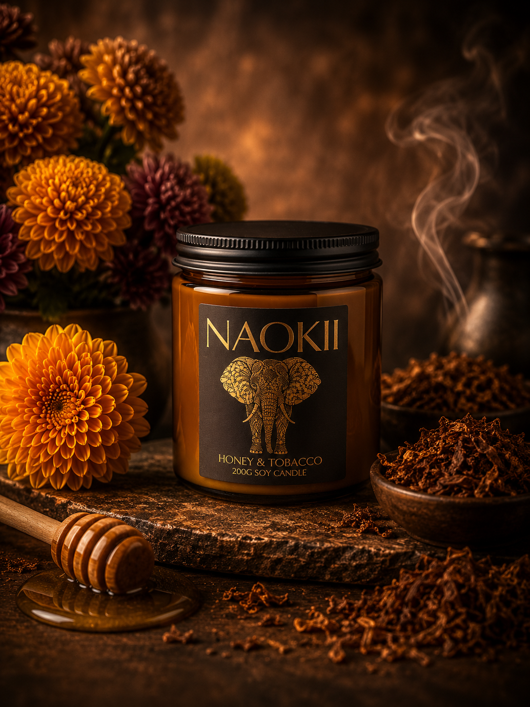 Candle | Honey & Tobacco | 200g Soy | Hand-Poured by Naokii
